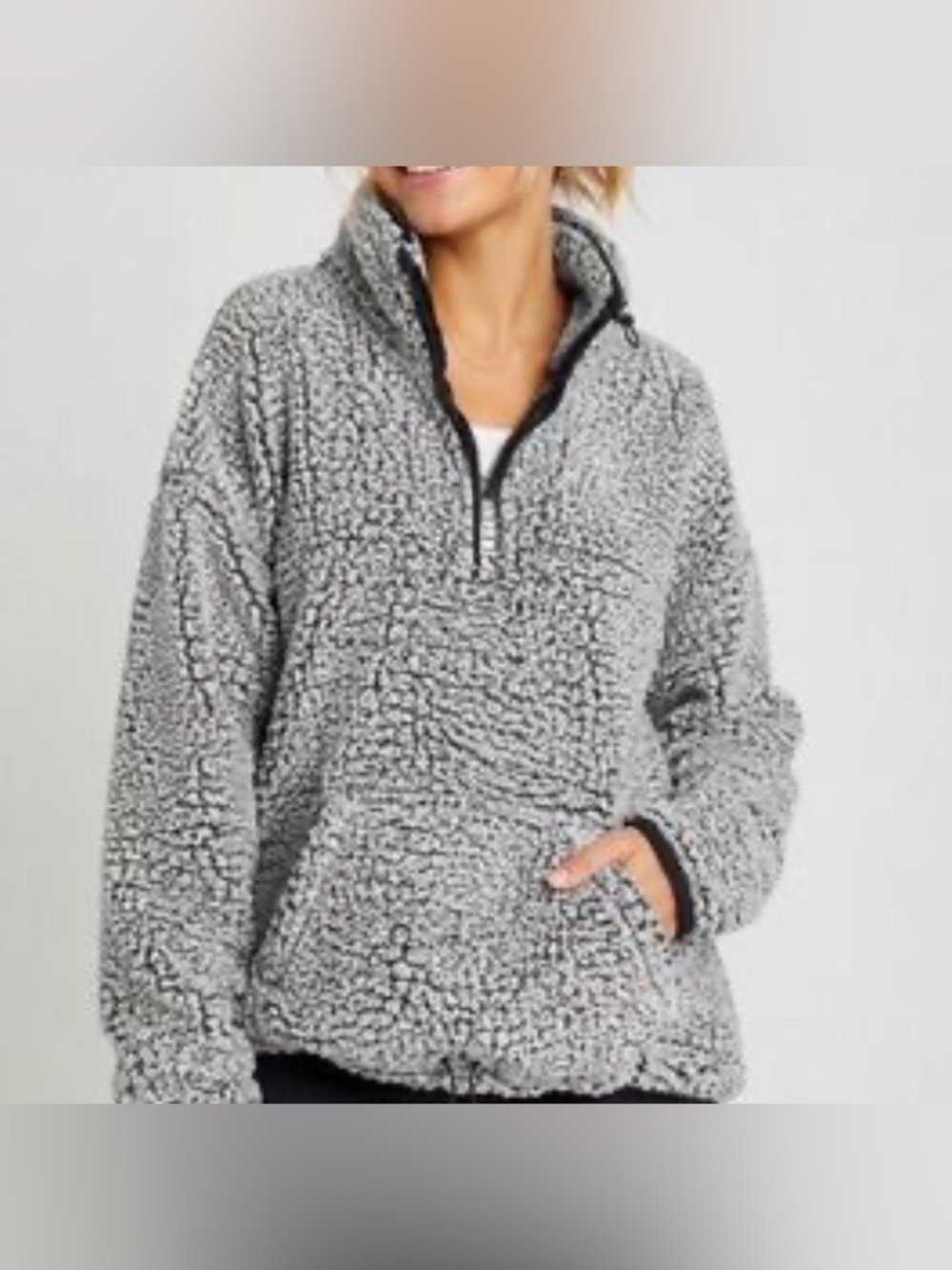 Justice Gray Sherpa Quarter-Zip Pullover Jacket 20 Plus